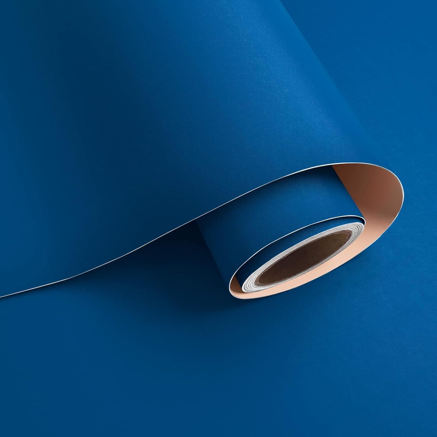 WALLJIT Self Adhesive Vinyl Peel and Stick Wallpaper for Furniture, Almirah, Table Top, Wardrobe, Kitchen Cupboard Decal (Matt Dark Blue) - 2x20 Feet