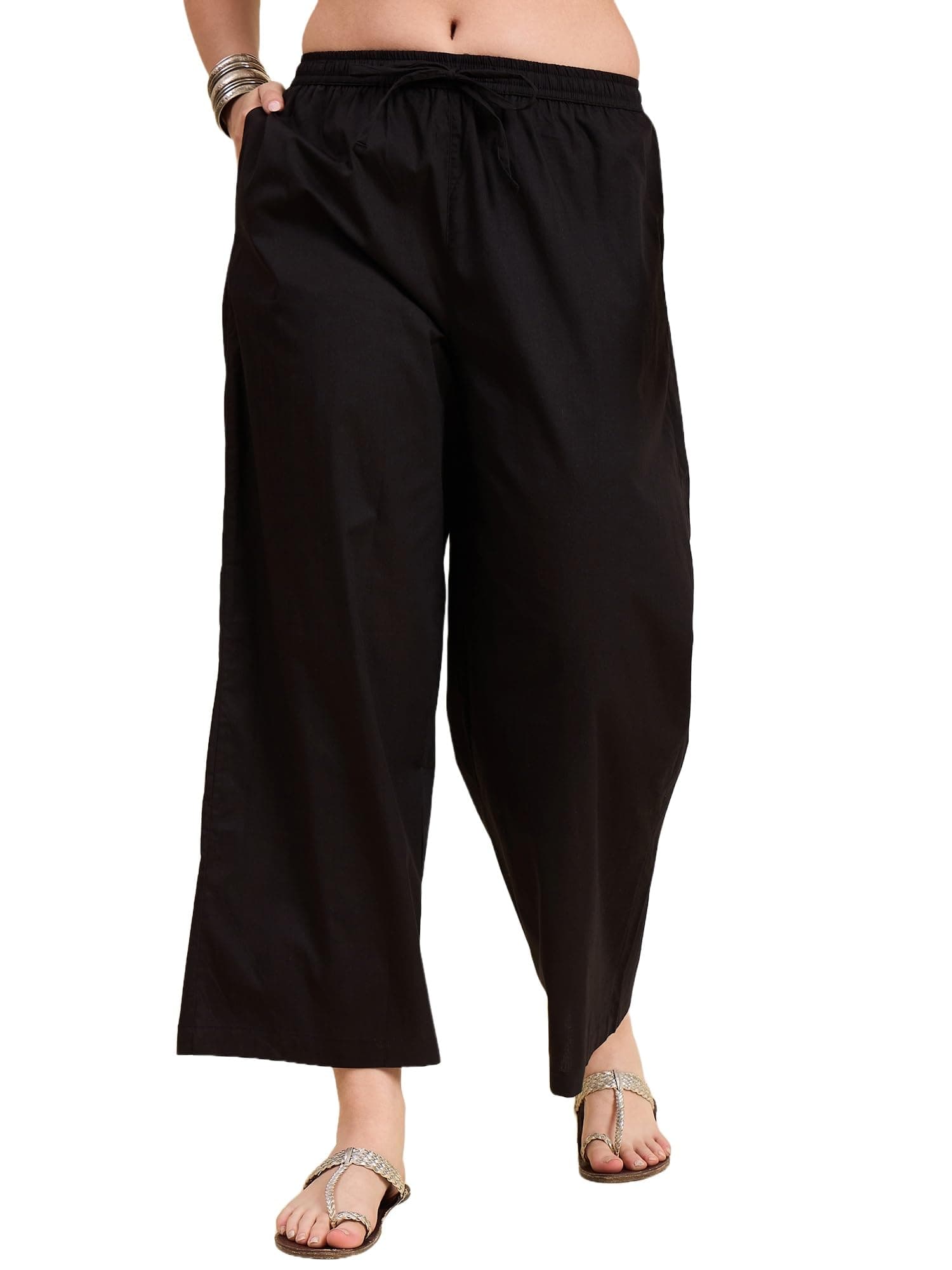Nermosa Women's Loose Cotton Relaxed Fit Palazzo