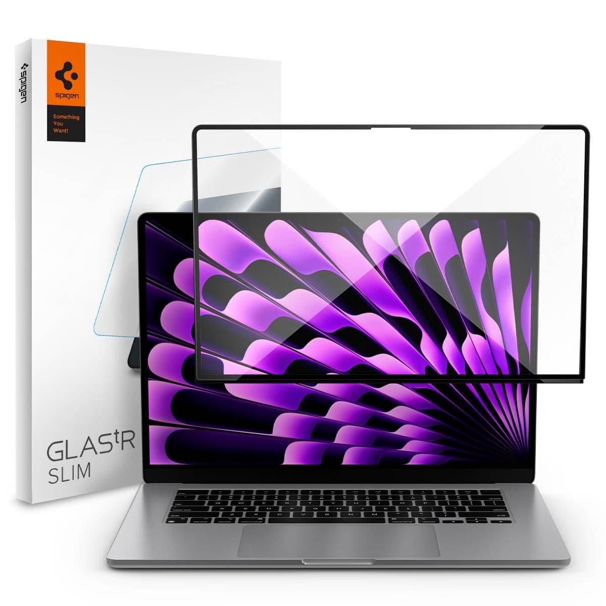 Spigen Glas.tR Slim Tempered Glass Screen Protector Guard Full Coverage for Macbook Air 15 inch (M5 2026 / M4 2025 / M3 2024 / M2 2023) [1 Pack]