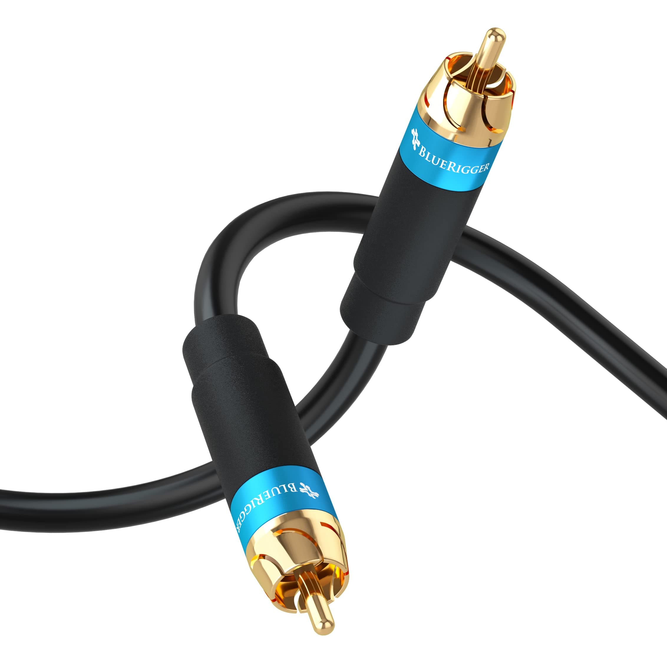 BlueRigger Audio RCA Cable with Gold Plated connectors (1 RCA Subwoofer Cable 15 FT / 4.5 Meters)