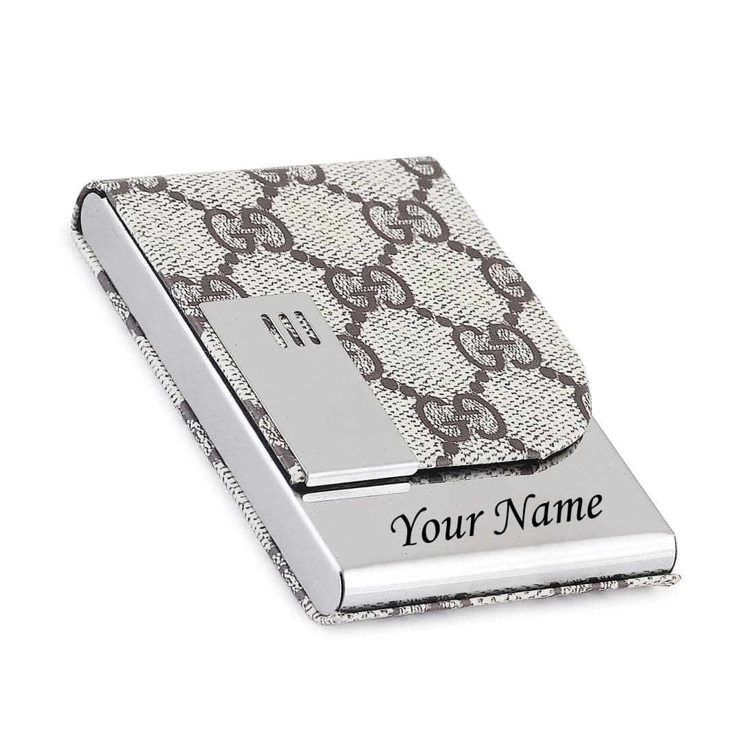 Customised/Personlised Name Engraved Stainless Steel Metal Unisex RFID Blocking Business Visiting Wallet Card Holder for Men & Women/Gift Your Loved Once on Any Occasion (GG)