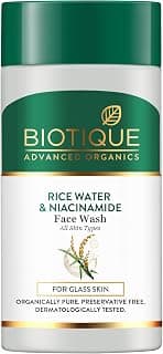 Biotique Rice Water & Niacinamide Gel Face Wash Removes Excess Oils & Reduce Blemishes of the Skin | Glass Skin | For Men & Women - 25ml