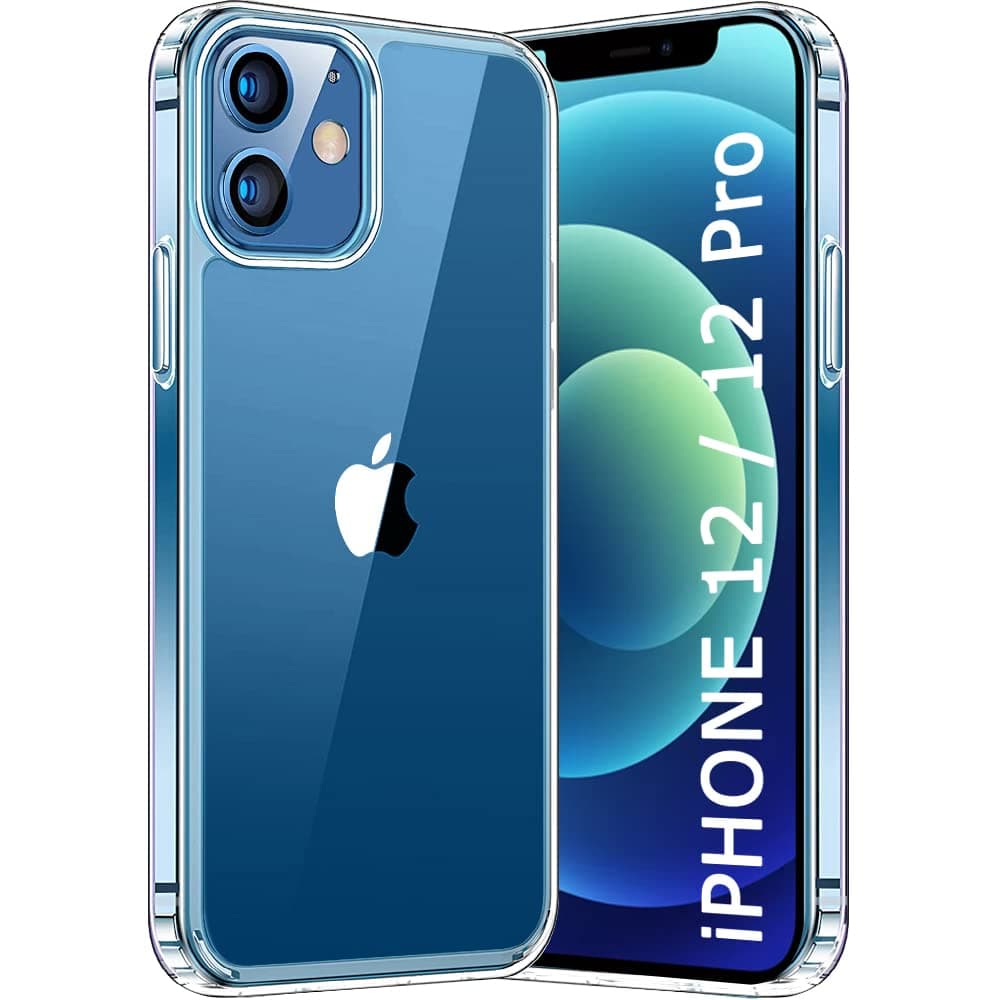 TheGiftKart Ultra-Hybrid Crystal Clear Back Case Cover for iPhone 12/12 Pro | Shockproof Design | Hard Back Cover Case for iPhone 12/12 Pro (PC & TPU, Transparent)