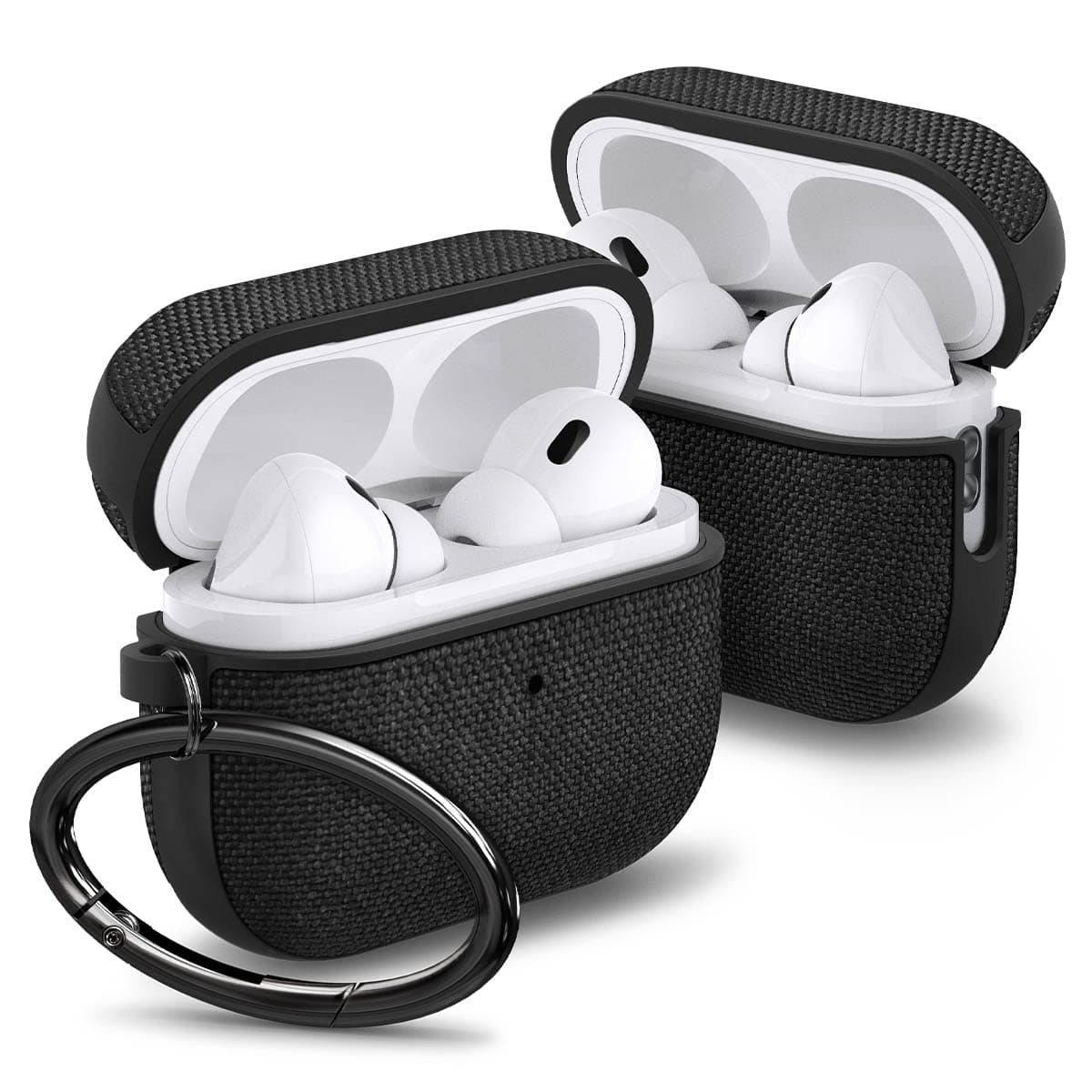Spigen for AirPods Pro 2(2022/2023) Case, Carabiner Included, Premium Fabric, Durable Cover, (Urban Fit) - Black