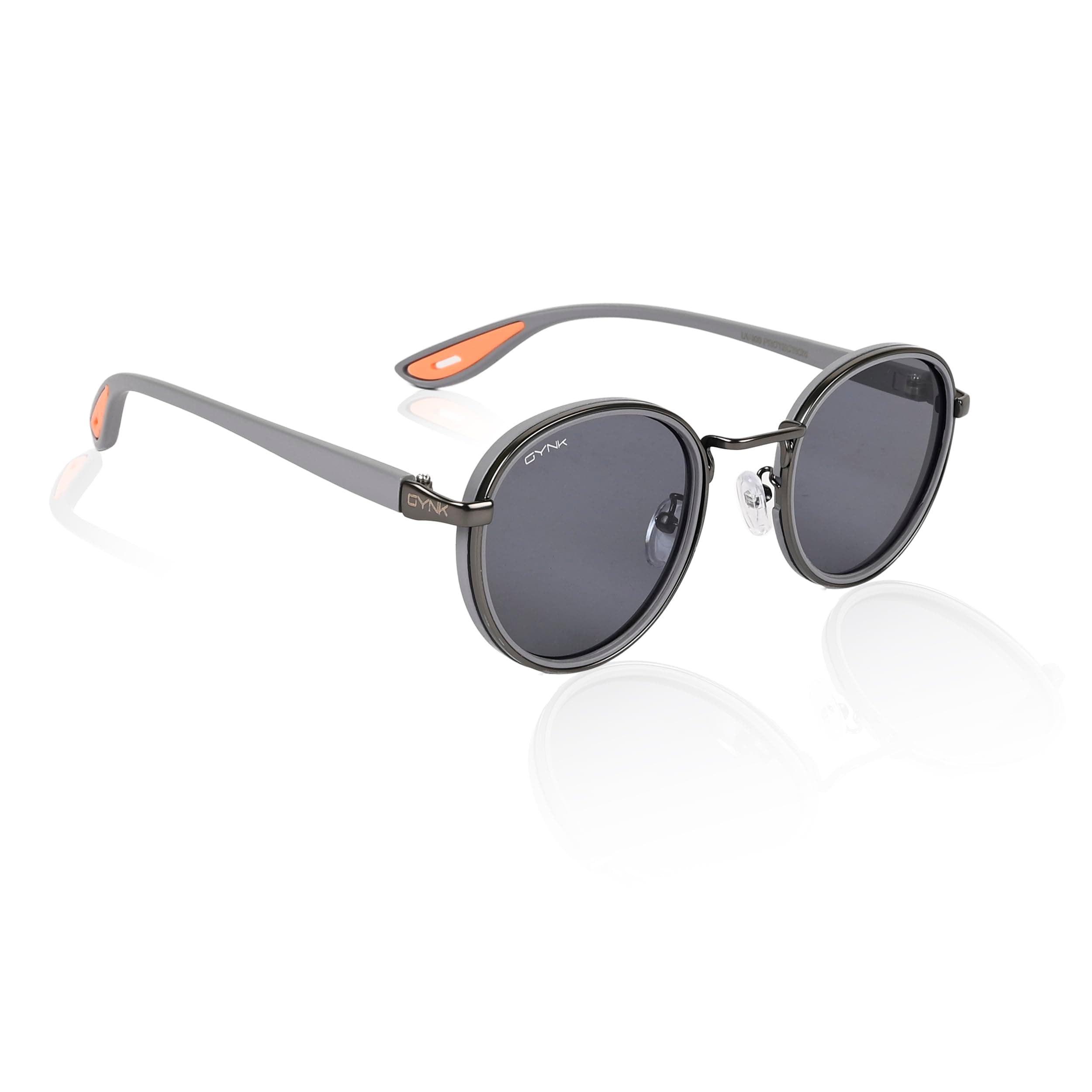 GYNK Round Sunglasses for Men & Women | UV400 Protected Retro Vintage Round Frame Sunglasses | Lightweight Fashion Eyewear for Driving, Travel, Outdoor Activities & Casual Wear