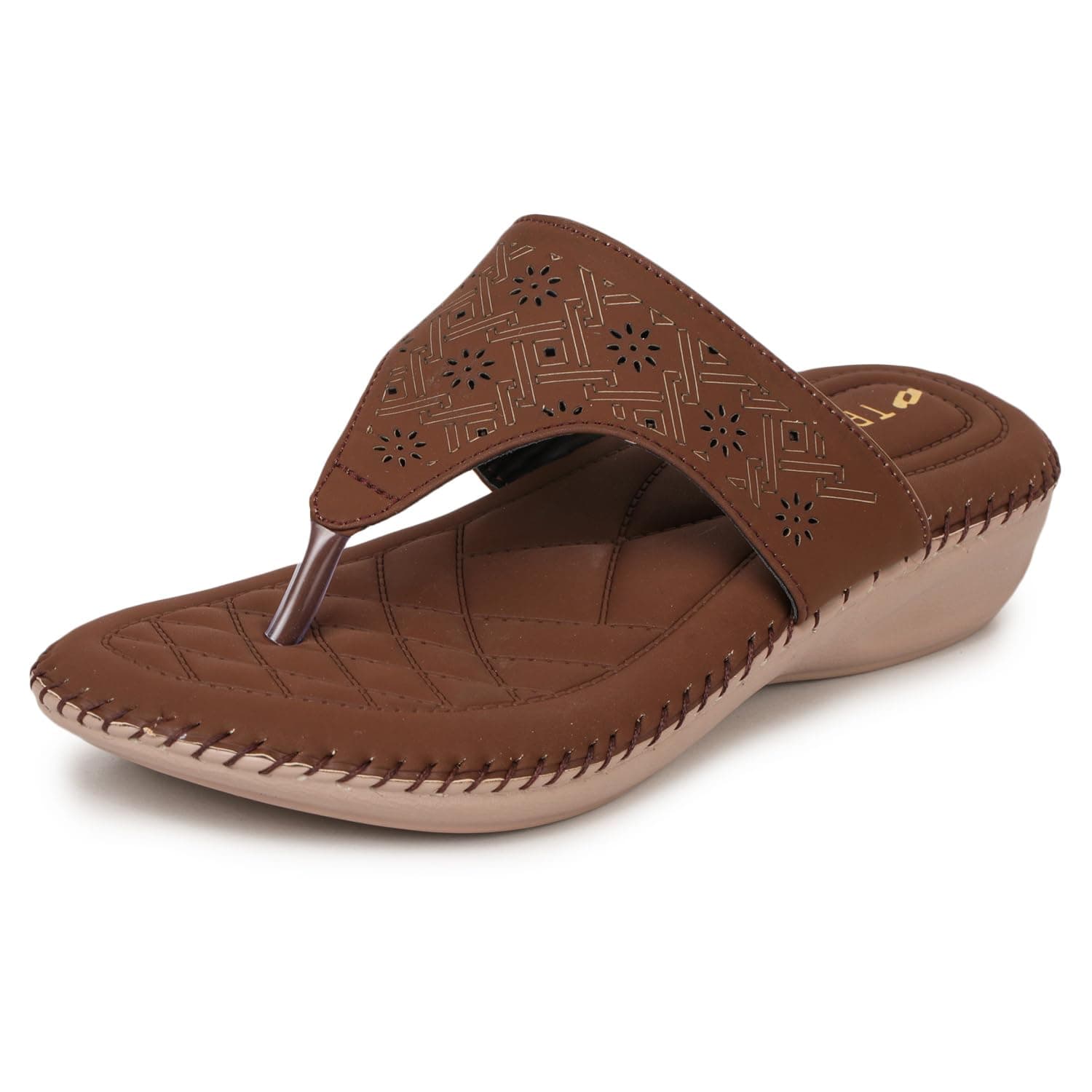 TRASE Orthopedic Footwear for Women | Flat Ortho Slippers for Women Stylish | Soft Sole Ladies Chappal Fancy Comfortable Casual Footwear with Laser Cut Design