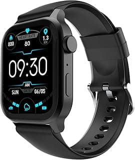 Fire-Boltt Fire‑Boltt Rise Smart Watch 1.85″ HD Display with Bluetooth Calling, AI Voice Assistant, Rotating Crown,SpO2 & Heart Rate Monitor, 120+ Sports Modes,IP67 Waterproof Smart Watch for Men & Women - Black