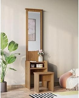 Wakefit Dressing Table with Storage | 1 Year Warranty | Dressing Table with Mirror (Engineered Wood - Urban Teak, Heka)
