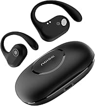 Noise Pure Pods Wireless Open Ear Earbuds with AirWave™ Technology,Up-to 80H Playtime,Quad Mic with ENC,16mm Neodymium Dynamic Driver,Detachable Pure Band,BTv5.3 (Power Black)