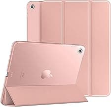 Robustrion Smart Trifold Hard Back Flip Stand Case Cover for Apple iPad 10.2 inch 9th Gen 2021 Cover 8th Gen 2020 7th Gen 2019 Generation - Rose Gold