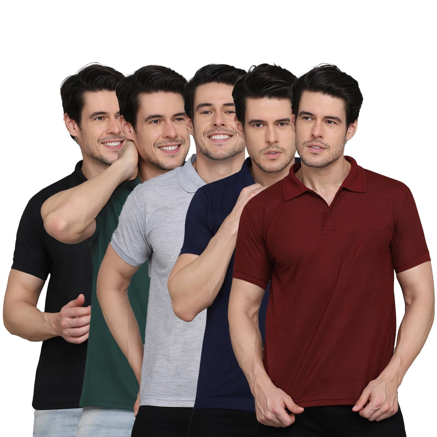 INKKR Men's Polo Neck T-Shirt Combo