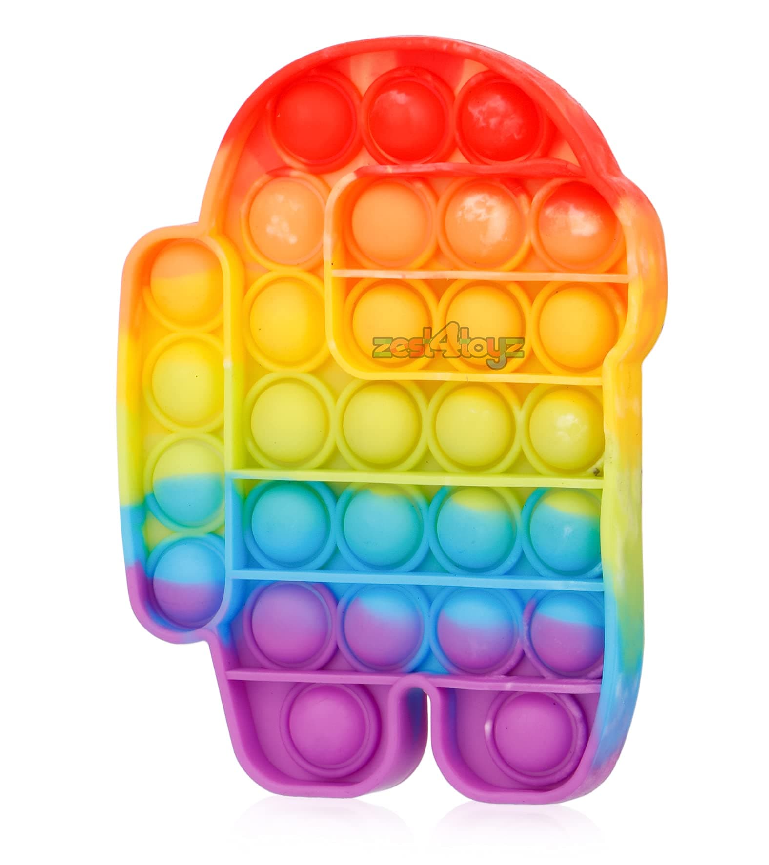 zest 4 toyz Pop It Fidget Toy with Pattern Stress Relief Push Pop Bubble Sensory Toy Special Needs Silicone Novelty Gifts for Girls Adults Boys Kids - Multicolor