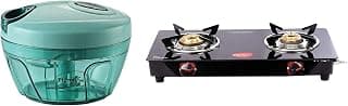 Pigeon 2 Burner Gas Stove & Chopper Combo - Alloy Steel
