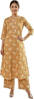 ???? Women s Cotton A-Line Kurta Palazzo Set | Printed Ethnic Co-Ord Set for Office Wear & Festive Look | Comfortable Breathable Fabric Kurti Pant Set for Women, Regular Fit