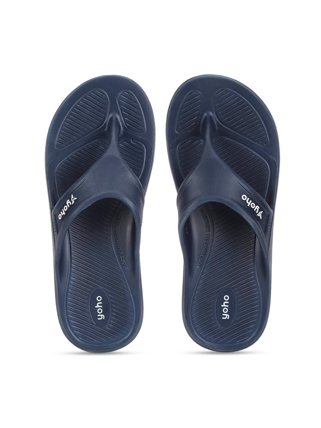 YOHO Drizzle Soft Slippers for Men, Mild Acupressure, Lightweight, Anti Skid & Slip Footwear for Man, Home Wear Bathroom Chappal for Gents
