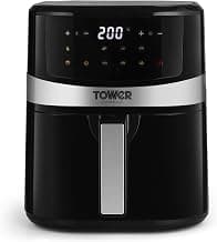 Tower Vortx 4.5L Digital Air Fryer | 1600W | 10 Preset Menus | Cook Samosa, Tikka, Fries & More Oil-Free | 50–200°C | 60-Min Timer | Pre-Heat Mode | 2 Yr Warranty | 9000+ Happy Customers