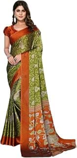 Yashika Women's Trendy Rangoli Chiffon Maroon Color Saree with Blouse Material