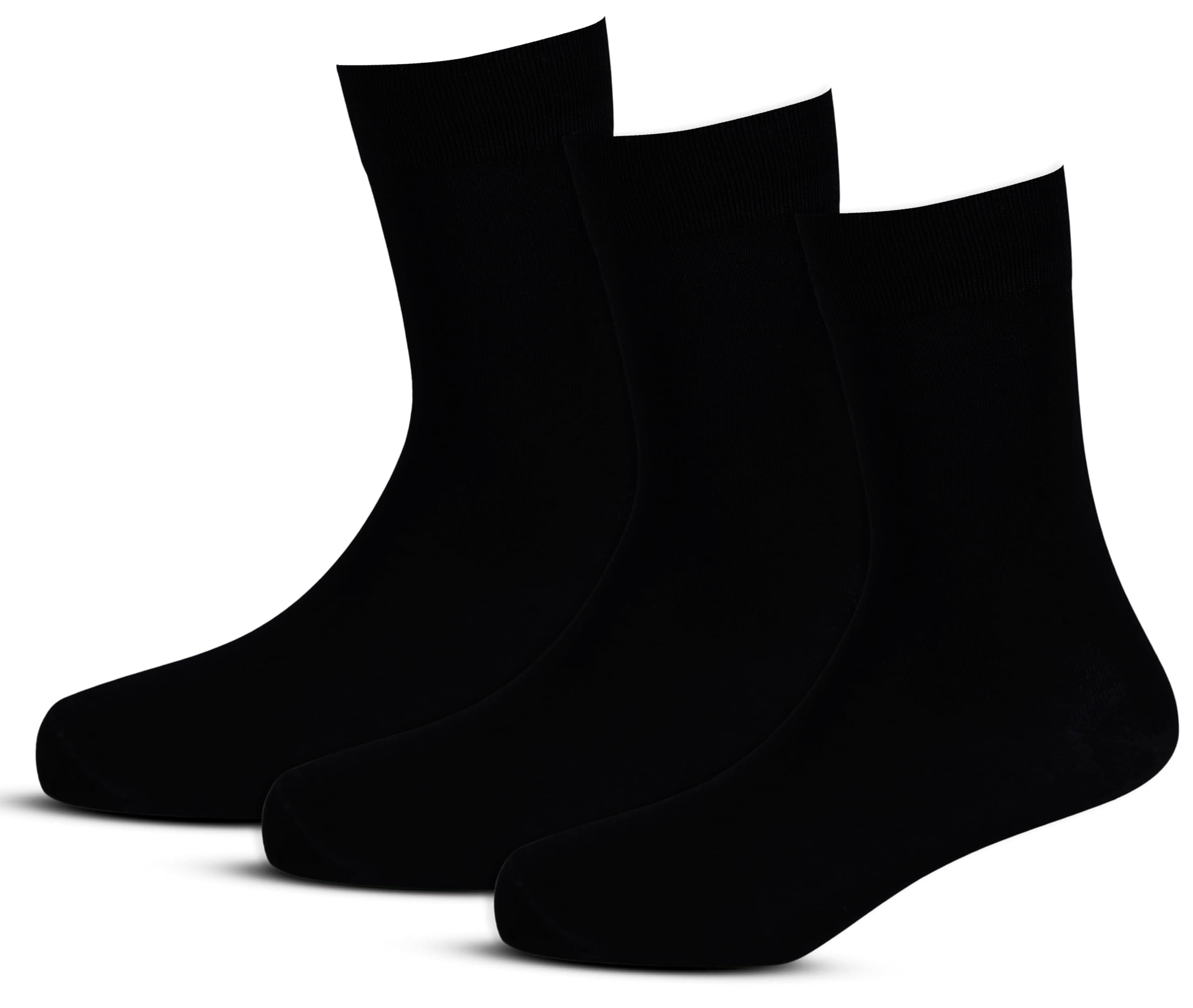 BAMBUGEAR Kids 100% Organic Bamboo Solid Calf Length Breathable, Moisture Absorbing, Sustainable & Natural Bamboo School/Uniform/Formal/Casual Socks for Boys & Girls (Pack of 3)
