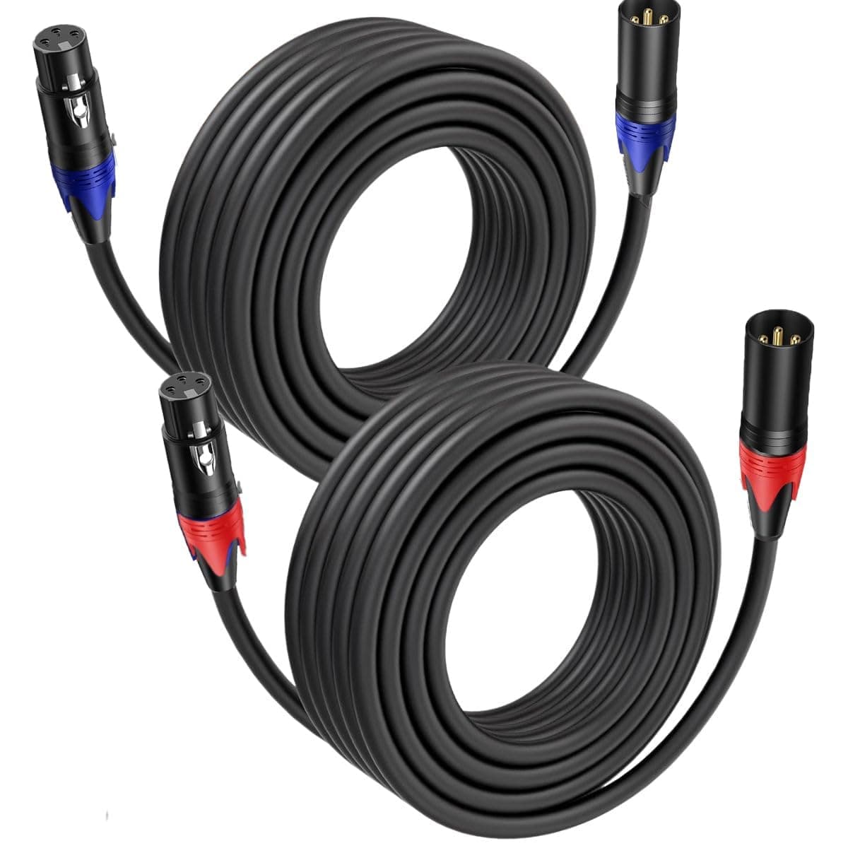 MOCKING BIRD Xlr Male to Female Microphone Cable Cord| Oxygen-Free Copper, Mic wire | Balanced 3-Pin Xlr Mic Cable for Podcast, Recording, Studio, Audio Speaker cable (2 Pack, 10 mtr)