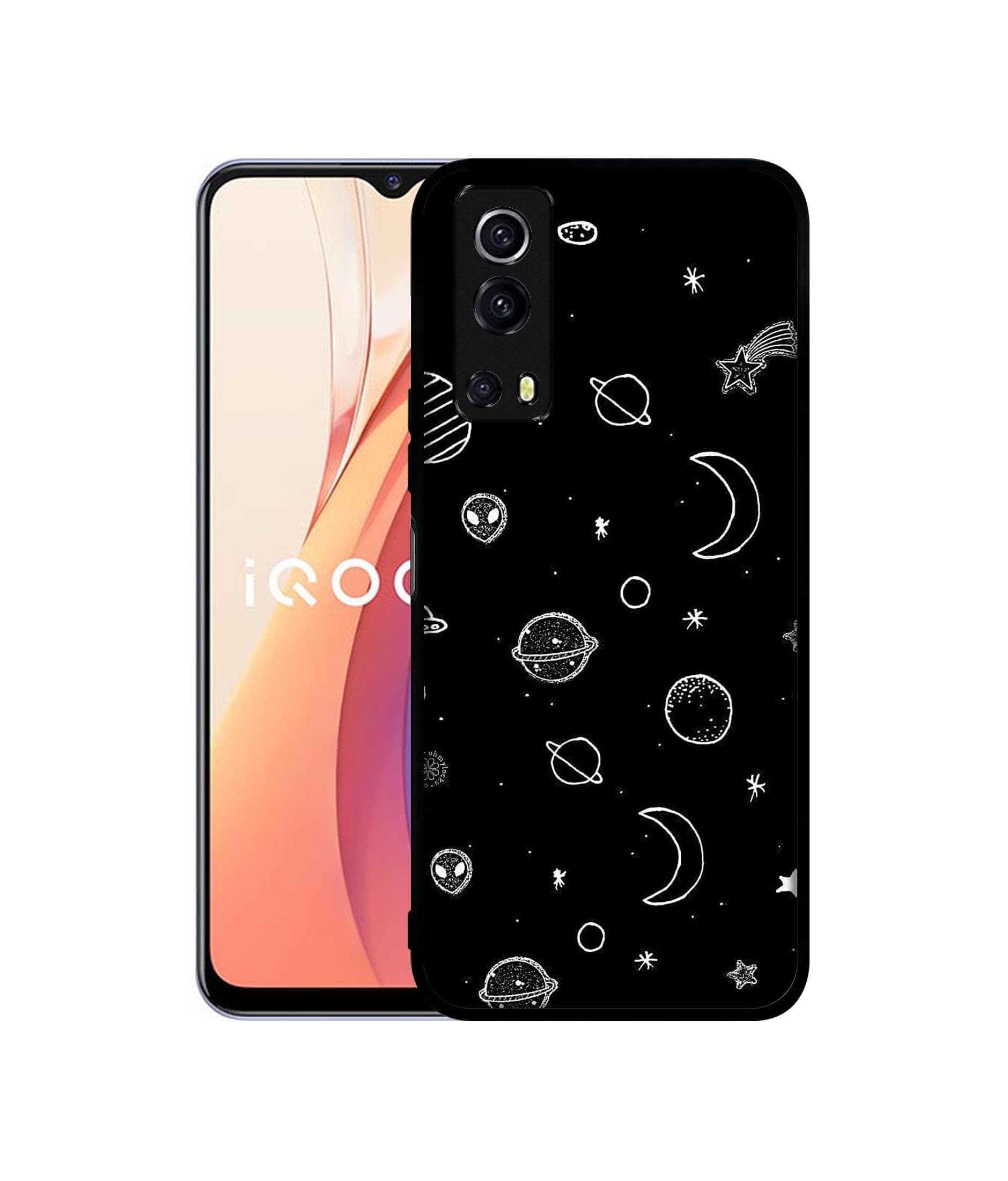 Amazon Brand- Solimo Solar System Premium 2D Printed Metal Back Case Compatible with iQOO Z3 5G