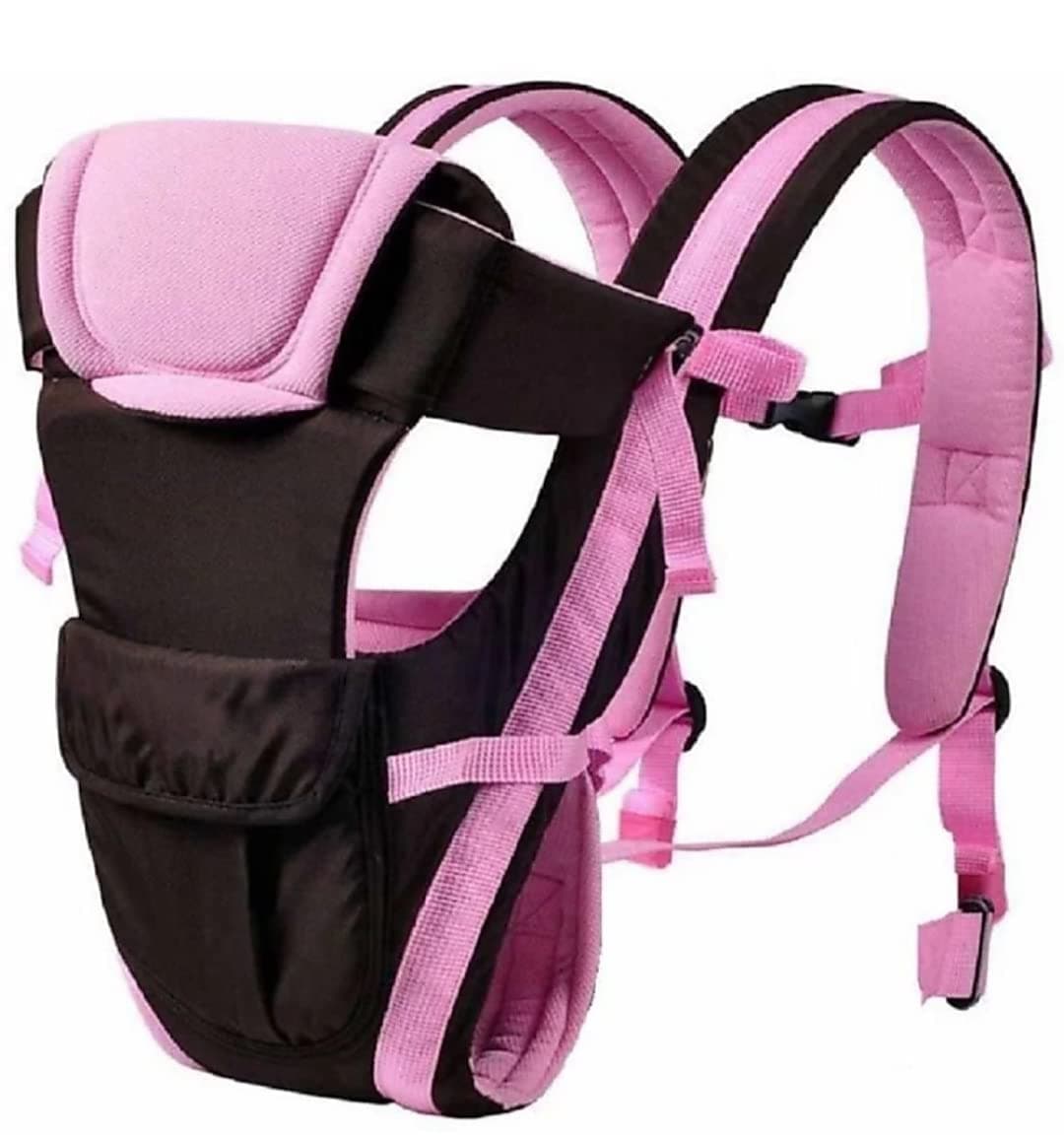 Printgram Toddler Pg 4-in-1 Adjustable Baby Carrier Black Colour Cum Kangaroo Bag/Texture Baby Carry Sling/Back/Front Carrier for Baby with Safety Belt and Buckle Straps 1 Count (Pink)