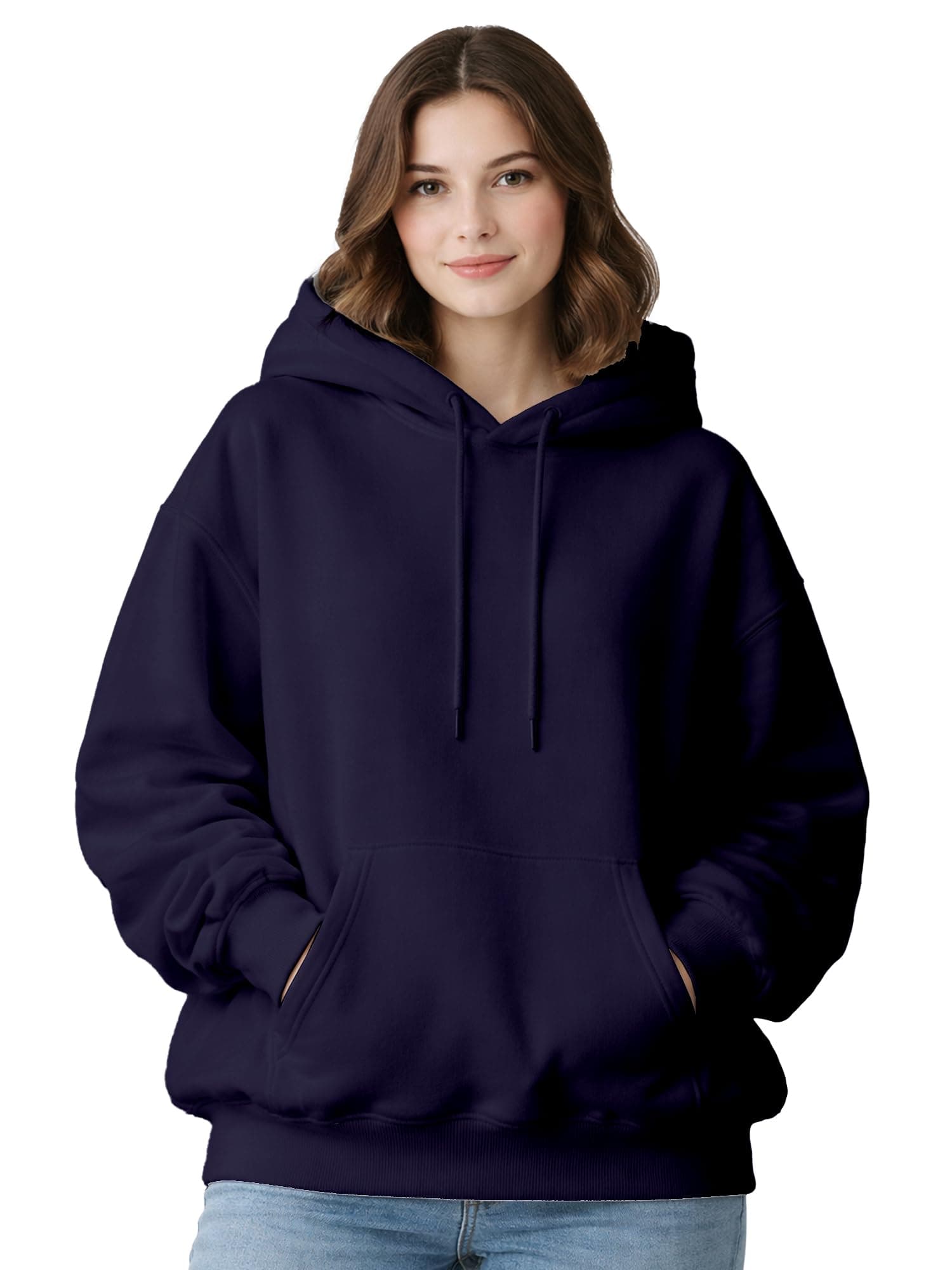 ENCIGER Womens Solid Hoodie | Oversized Fit Winter Sweatshirt with Kangaroo Pocket | Warm Casual Pullover