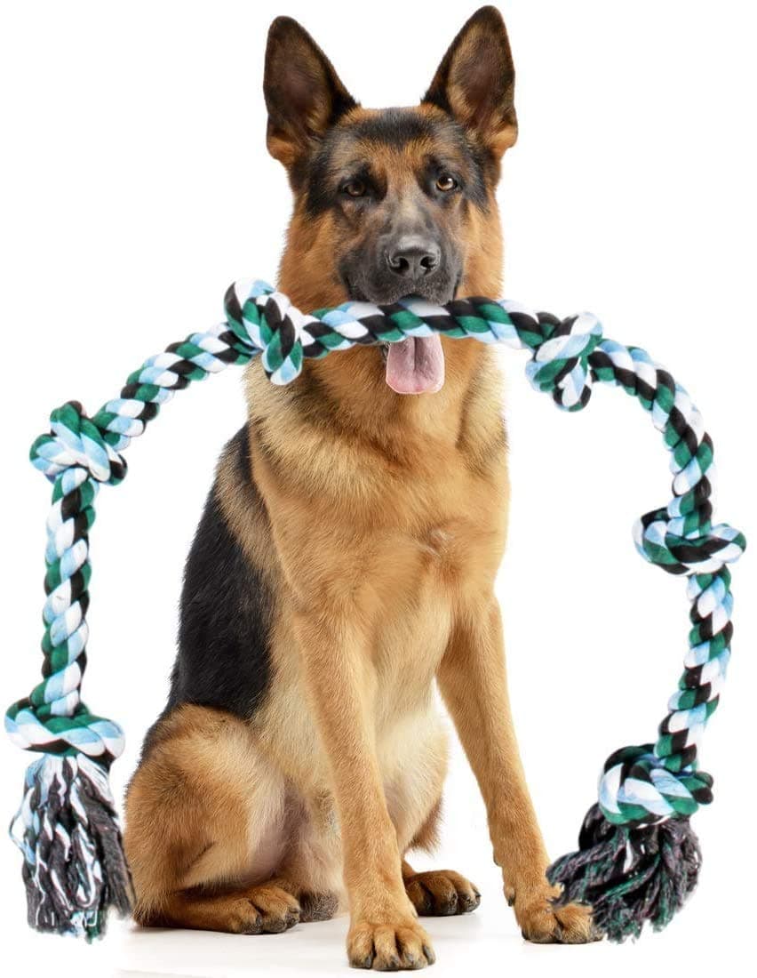 COZY PUPPIES Large Dog Rope Toys for Aggressive Chewers - Cotton Rope Dog Chew Toys for Tug of War and Training