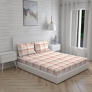 BOUTIQUE LIVING Signature Sateen -1 100% Cotton 300 TC King Sized Double Bedsheet Set (Blush)