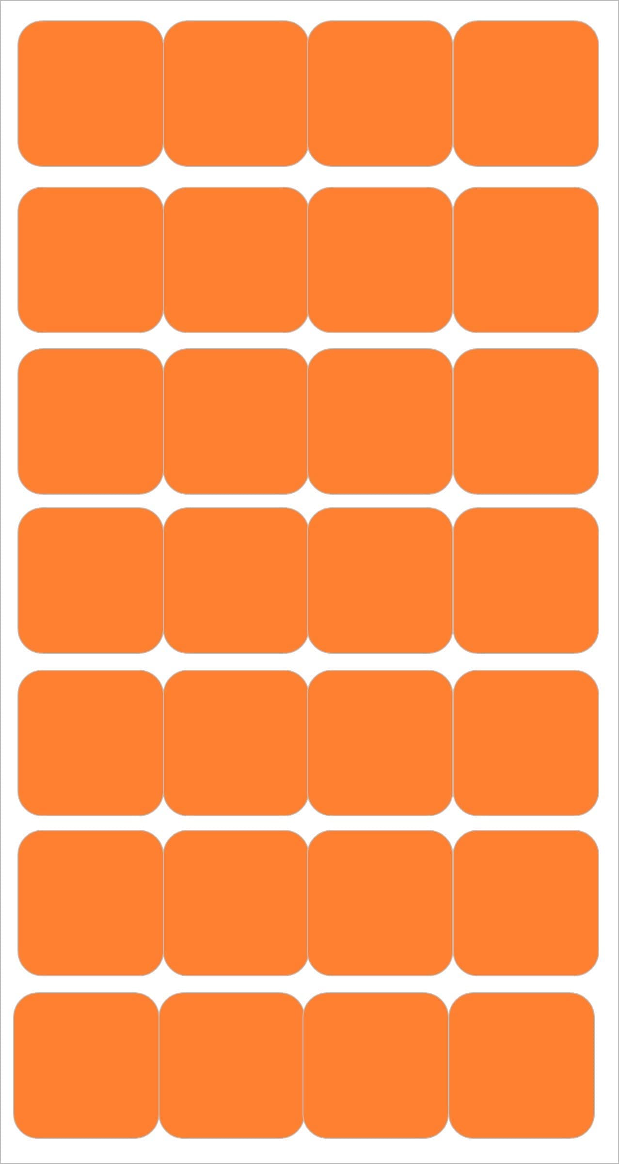 BlackDreams® 1200 Pieces Multicolored Color 25mm (1 Inch) Square Sticker Self Adhesive Labels Writable Surface for Kids Activity, File Classification, Calendar Planner, Organizing (Orange)