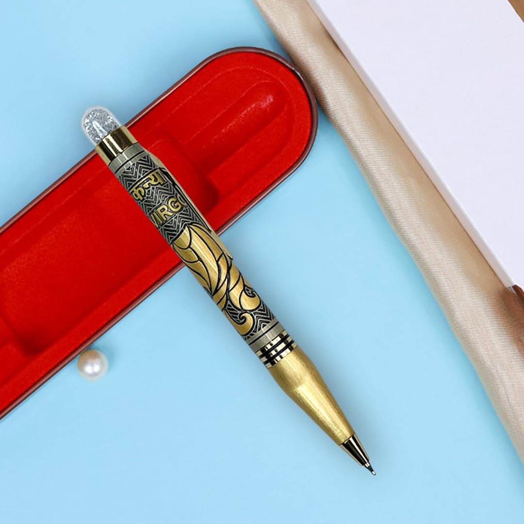 Giftana Rashi Pen with Box Gifts for Father, Friend – Zodiac Sign Gold Engraved Metal Ball Pen | Astrology Pens | Horoscope Gift for Men & Women, Birthday Gift, Blue Ink (Virgo (Kanya)