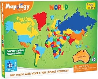 Imagimake: Mapology World- World Map and Its Countries- Learning Aid & Educational Toy- Jigsaw Puzzle- for Kids Age 4 and Above (Mapology World)