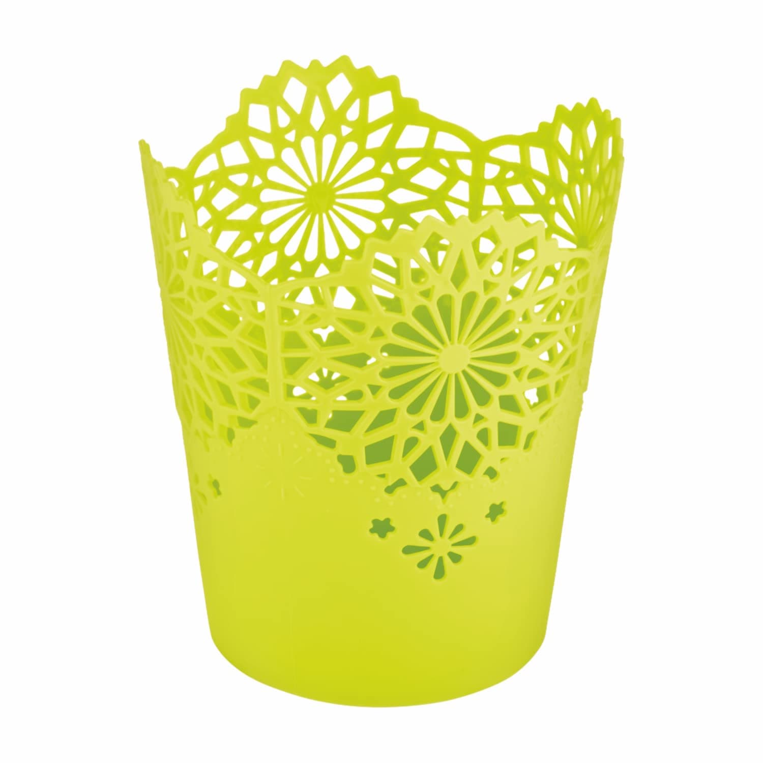Nayasa Lacy 2 Piece Plastic Tall Basket Set, Green,13X13X15 Cm