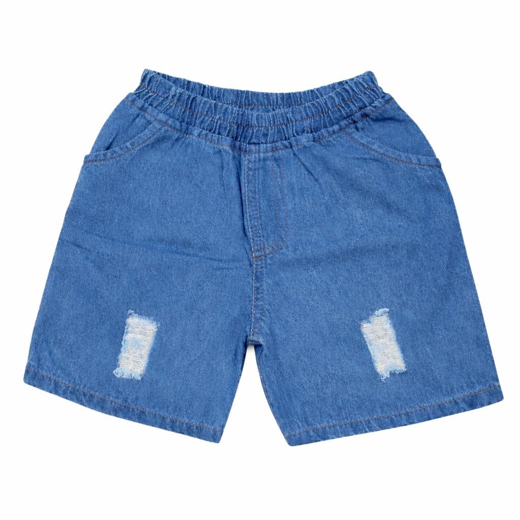 Googo Gaaga Cotton Woven Denim Damage Shorts - Blue