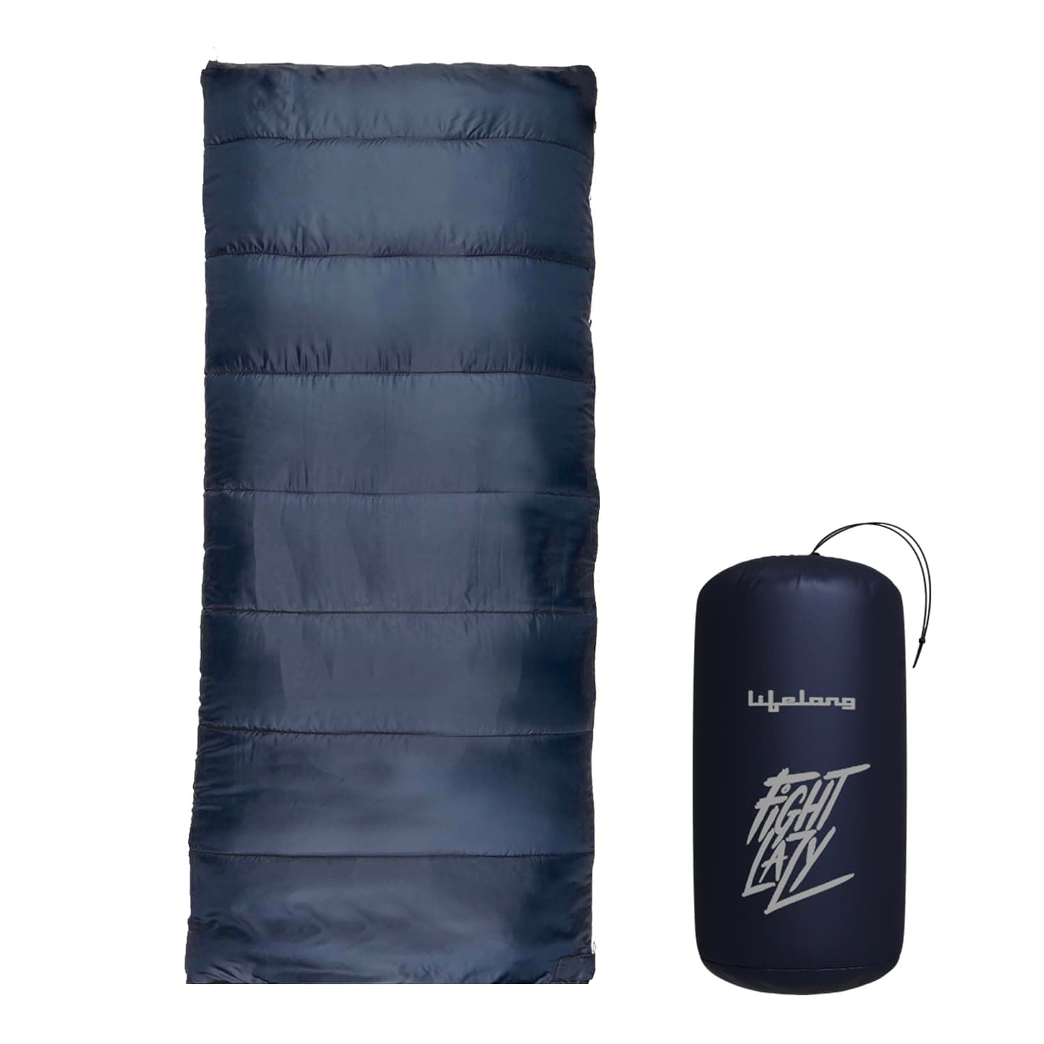 Lifelong Sleeping Bag for Adults - Winter Sleeping Bags Certified for Temperatures +10°C - Rectangular Shape Foldable Camping Bed Height Upto 6’2”feet - Travel Accessory for Camping, Hiking, Trekking