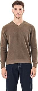 SNITCH Men's Sweater | Textured Knit V-Neck & Full Sleeve Pullover with Drop Shoulder | Lightweight Acrylic Blend Stylish Casual & Winter Wear for Men's Wardrobe