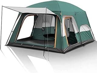 KRISHYAM 5-9 Person Camping Tent for Adults Waterproof Largest Camping Family Tents Easy Setup Beach Outdoor Dome Camping Tent for Outdoor,Picnic,Camping,Family Gathering (Green, M-320*210*185cm)