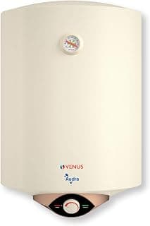 Venus Audra 15L (Ivory) Storage Water Heater | 5-Star BEE | Hard Water Friendly Geyser 15 ltr capacity | Porcelain Enamelled Tank | Free Flexible Hose | 8 Bar | Guarantee - 7 Years on Inner Tank
