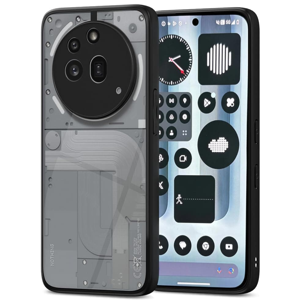 Amazon Basics TPU+PC Back Cover for Nothing Phone 3A Pro 5G | Shockproof Sleek Hybrid Armor Bumper Case (Black)