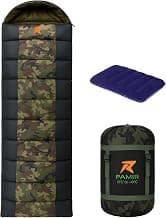ROCKSPORT Pamir +0°C to +8°C Sleeping Bag for Adult with Air Pillow, Camping Sleep Bag with Lightweight Hollow Fiber Filling for Winter Season