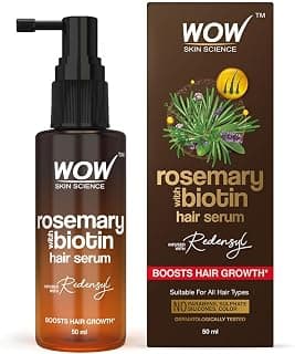WOW Skin Science Rosemary & Biotin Hair Serum | Strengthens Weak Hair, Adds Volume, Revitalizes | 50ml