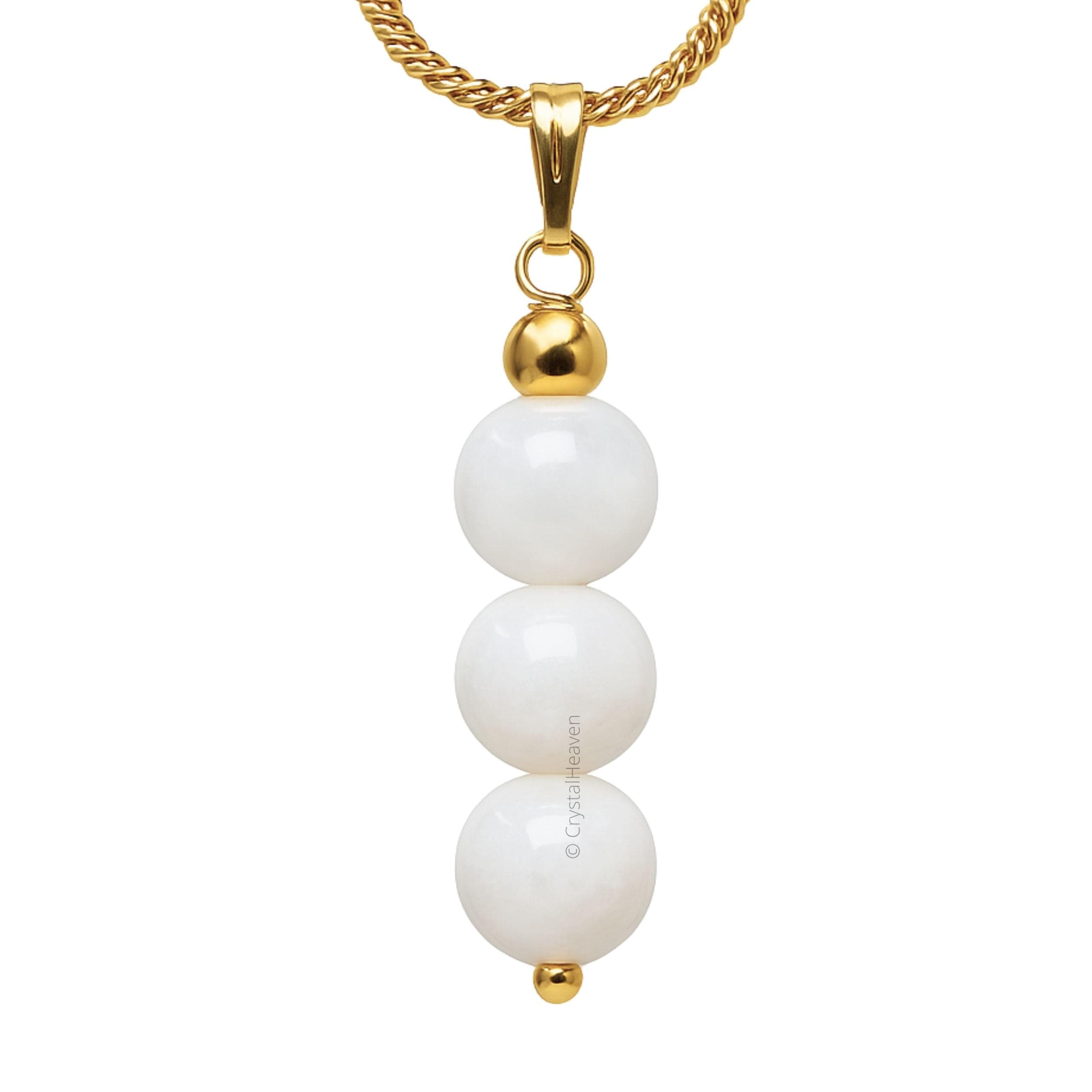 Certified Crystal Pendant Necklace for Women - Original Crystals for Women, Natural Healing Crystal Stone Necklace for Women with Authenticity Certificate (Beads Bar, Gold)