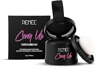 RENEE Cover-Up Hair Powder - Black | Covers Grey Roots & Bald Spots Instantly | Highly Pigmented, Fuller & Denser Look | Long-Lasting | Matte Finish | Fine Powder | Flawless Application | 4gm