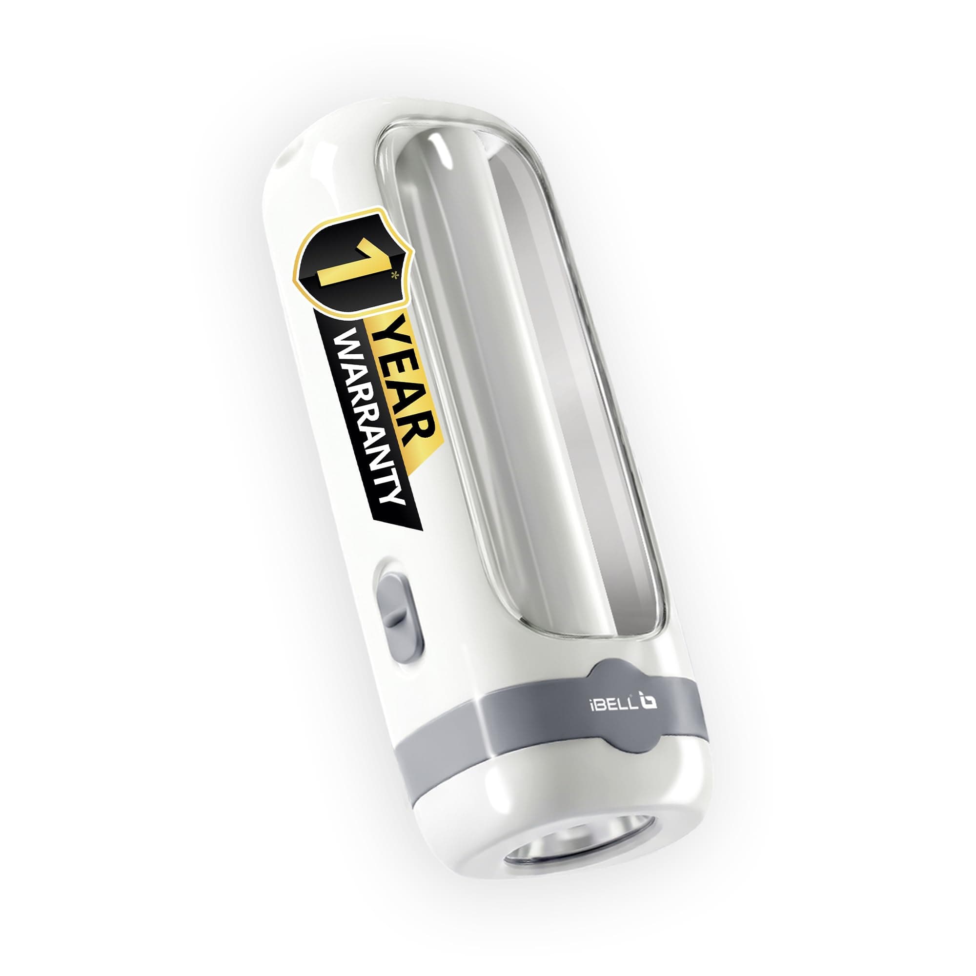 IBELL EL8438SL Rechargeable Torch, Emergency Light, 2 Light Modes, Bright & Efficient Illumination, Portable Mini Flashlight (White)