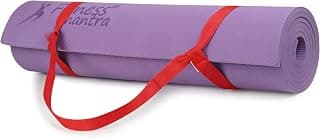 Fitness Mantra 6mm Yoga Mat with Carrying Strap for Yoga, Exercise Mat for Men & Women|1 Piece| (Purple)