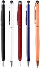 UJJi Extra Slim Design Mix Color Pen with Stylus for Touch Screen Pack of 5 Ball Pen