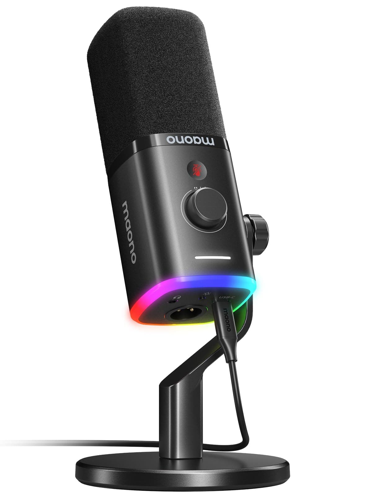 MAONO Dynamic Gaming Microphone: USB/XLR Podcast Mic with Software for Gamer-Podcast RGB PC Mic for Streaming Recording Studio YouTube Content Creation Online Chat PD100X