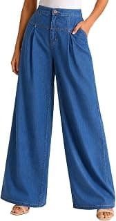 GRECIILOOKS Women’s High Waist Wide Leg Denim Jeans for Women Stylish | Korean Style Loose Fit Baggy Jeans | Casual Trendy Flared Denim Pants | Fashionable Relaxed Fit Bell Bottom Jeans with Pockets