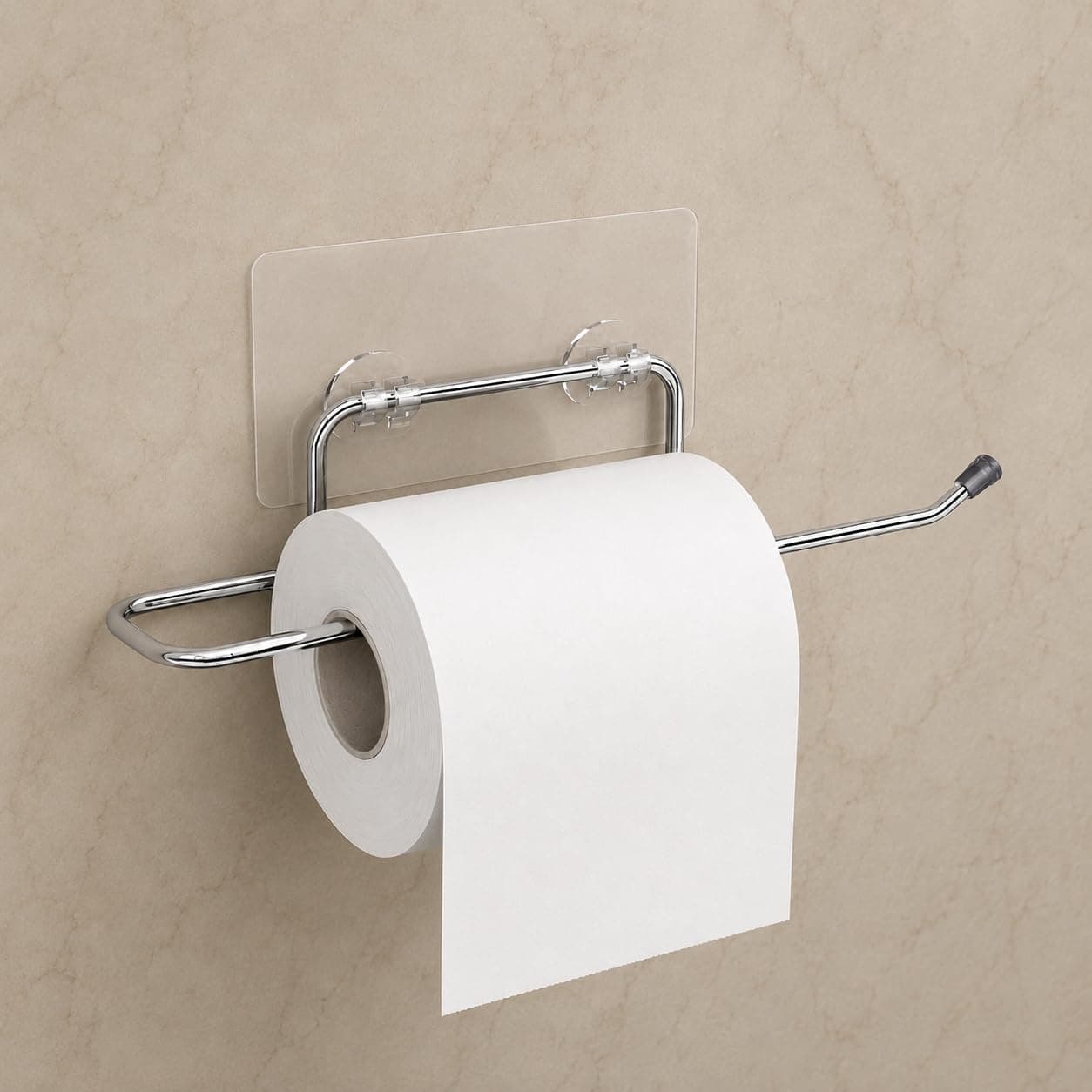 Plantex Self Adhesive Stainless Steel Toilet Paper Holder/Tissue Paper Roll Holder for Bathroom/Bathroom Accessories (Chrome - Pack of 1)