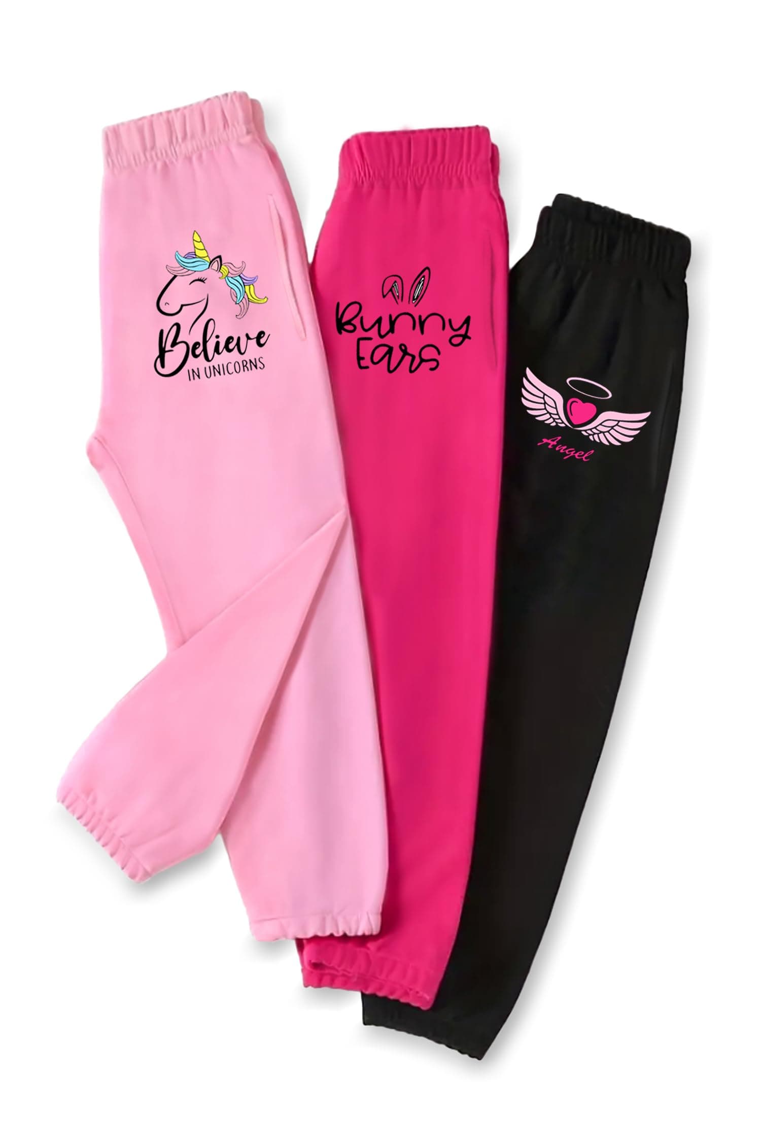 Trampoline Girls Regular Joggers, Track Pants Pack of 3