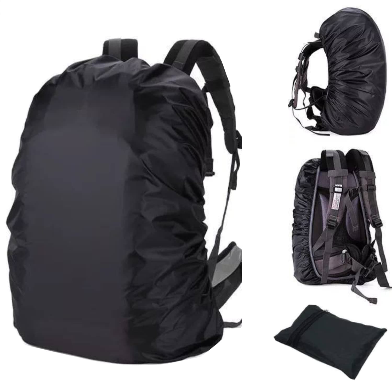 ARDAKI Bag Cover Waterproof Rain Cover for Backpack Bags, Rainproof Dust Proof Protector Elastic Adjustable for Trekking & Laptop, School Bag Cover, Luggage Bag Cover with Pouch Free Size